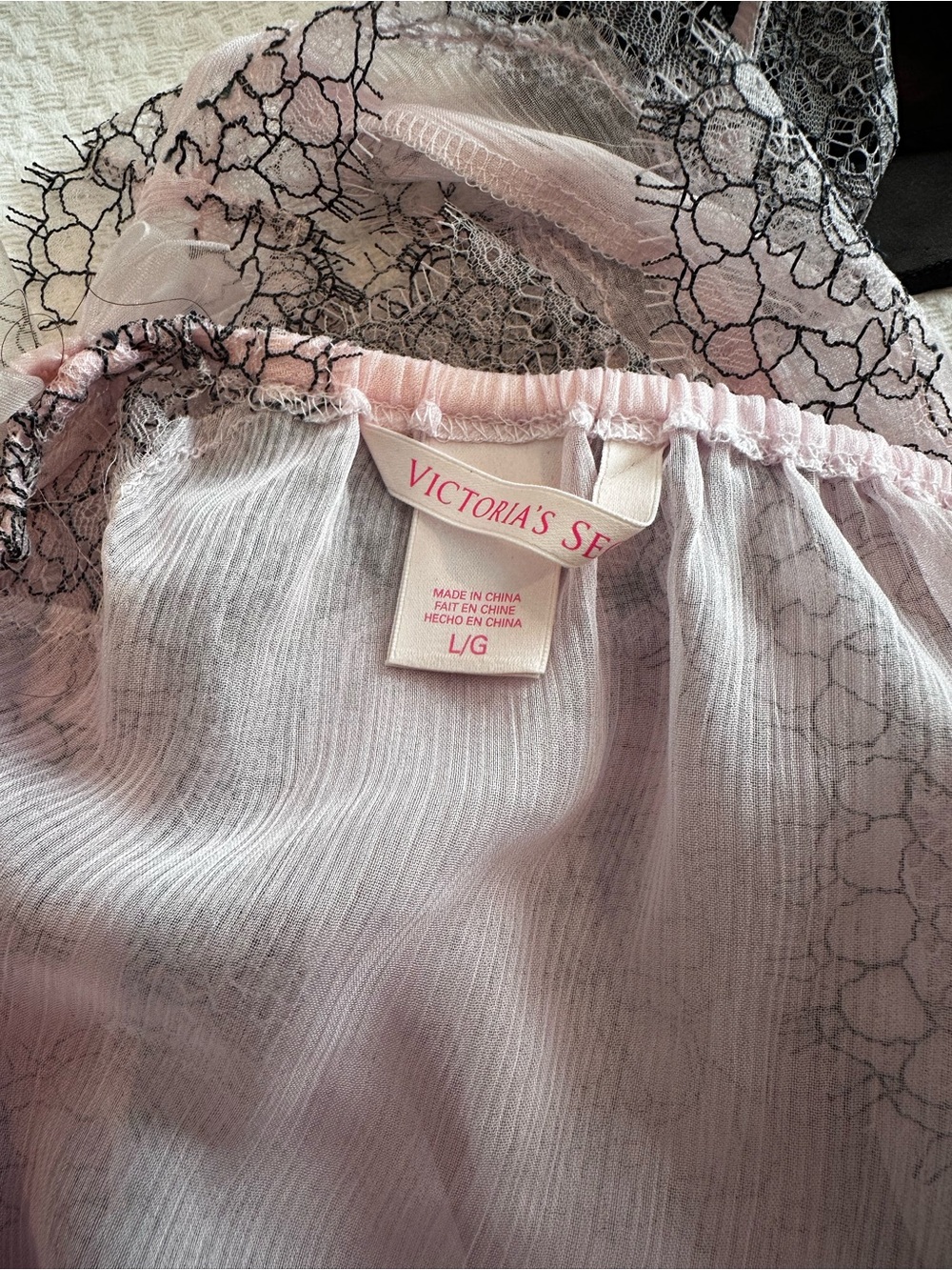 Victoria Secret Bundle of Sheer Pink Lace and Black Floral Romper Set nightie - Picture 5 of 13